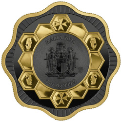 Malta: Abeja Maltesa dorada 2 oz Plata 2024 Alto Relieve
