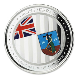 Montserrat: Emerald Isle of the Caribbean kolorowany 1 uncja Srebra 2018 Proof