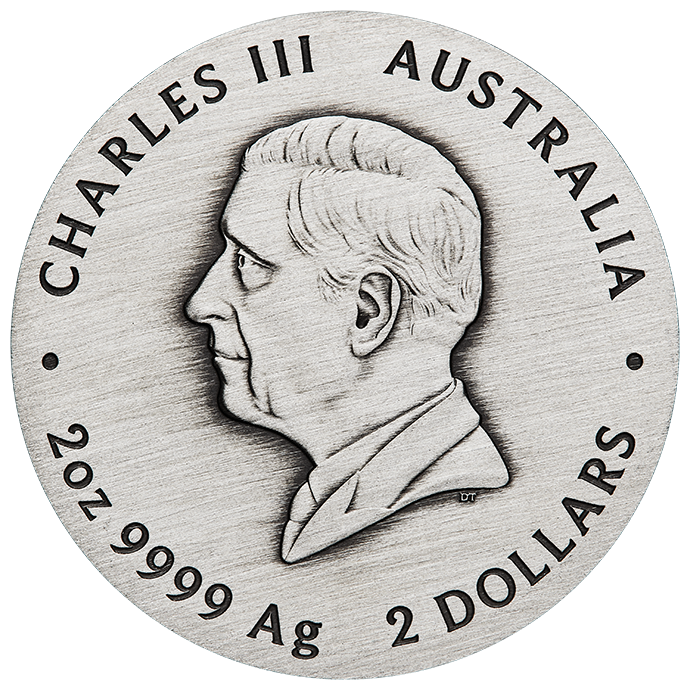 Perth Mint: Lunar III – Rok Koně, 2 unce stříbra, 2026, Antiqued Coin