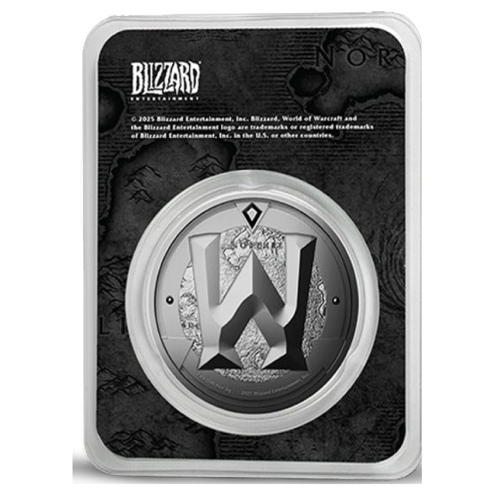 World of Warcraft Token farbige Medaille 1 Unze Silber 2025 Slab