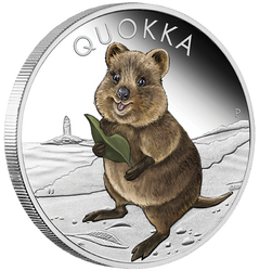 Quokka 1 uncja Srebra 2021 Kolorowany Proof