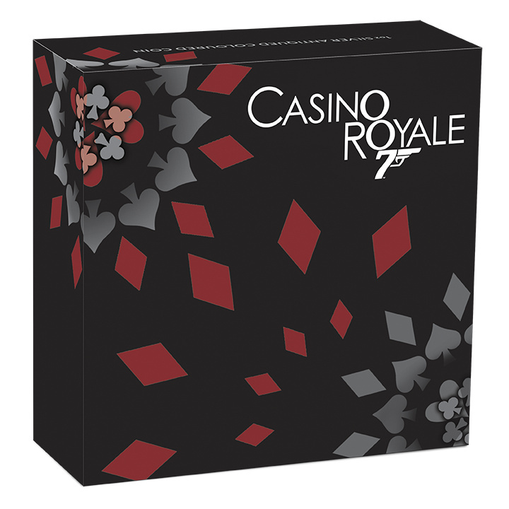 Tuvalu: James Bond - Casino Royale "Casino Chip" kolorowany 1 uncja Srebra 2023 Antiqued Coin