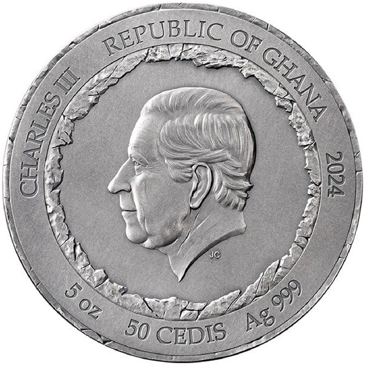 Ghana Rock-cut Monuments Petra 5 oz Argint 2024 High Relief Antique Finish
