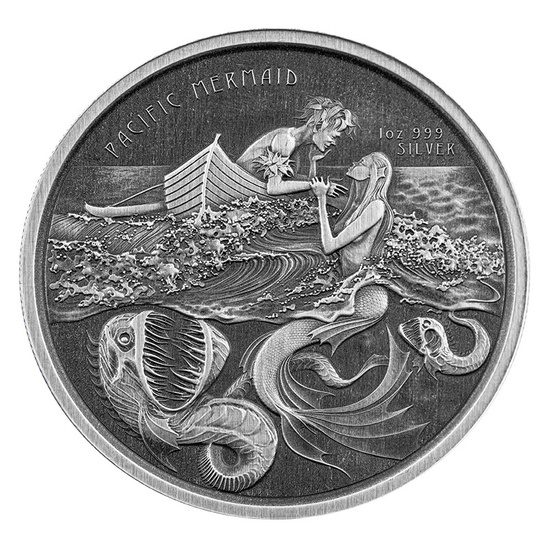 Samoa: Pacific Mermaid 1 oz Plata 2021 Moneda Antigua