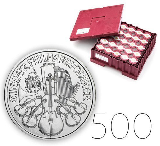 Vídeňská filharmonie 1 unce stříbra 2020 BALÍČEK 500 KS