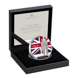 75 Years of the Windrush Generation colored 50p Silver 2023 Proof Piedfort