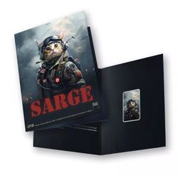 Sztabka The Holy Land Mint - Human Cats - Sarge kolorowana 1 uncja Srebra 2025