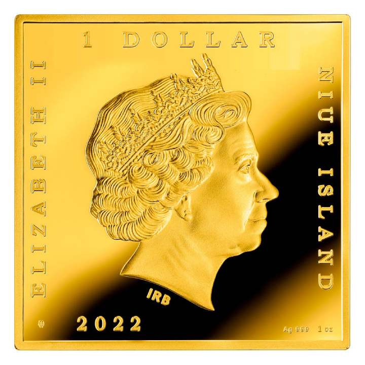 Niue: Caravaggio - The Incredulity of Saint Thomas coloured 1 oz Silver 2022 Gilded Proof Coin