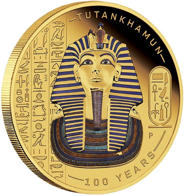 Tuvalu: Tutankhamun Discovery 100° anniversario colorato 1 oncia d'oro 2022 Proof