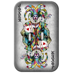 Lingotto Asturmint: Poker Cards - Il Joker colorato 2 once d'argento 2024 Antique Finish
