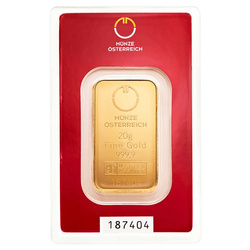 Austrian Mint 20 grams Gold Bar