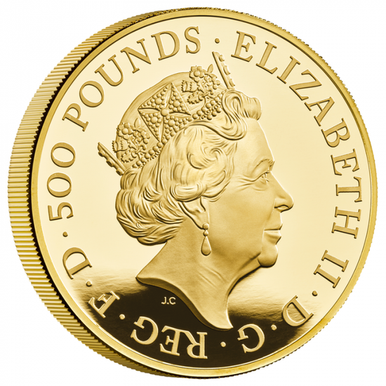 The Royal Tudor Beasts: Lion of England 5 oz Gold 2022 Proof