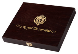 Cassetta in legno The Royal Tudor Beasts 10 monete x 2 once d'argento