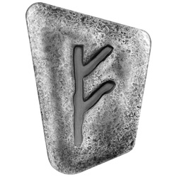 Lingotto Germania Mint: Rune - Fehu colorato 1 oncia d'argento finitura antica