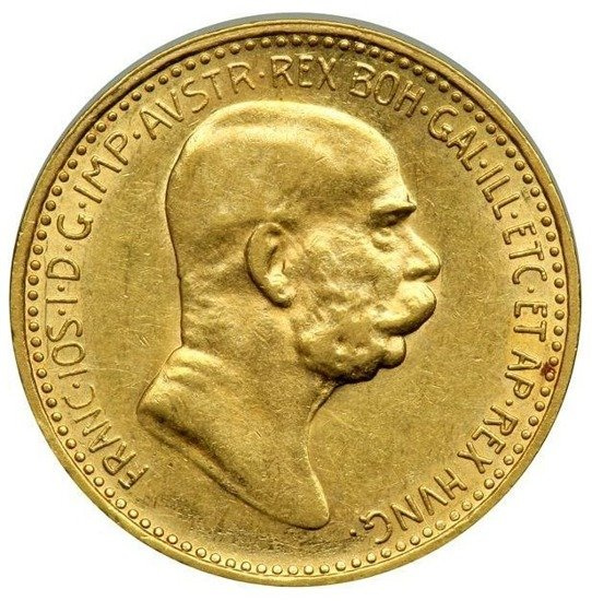Austro-Węgry, 10 Koron Franciszek Józef I 1909 Zgięta