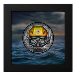 Islas Cook: Real Heroes - Coast Guard coloured 3 oz Silver 2023 Black Proof Ultra High Relief