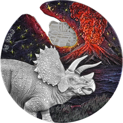 Niue: Impact Moments - Meteorite kolorowany 2 uncje Srebra 2021 High Relief Antique Finish