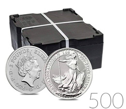 Britannia 1 uncja Srebra 2020 PAKIET 500 SZTUK