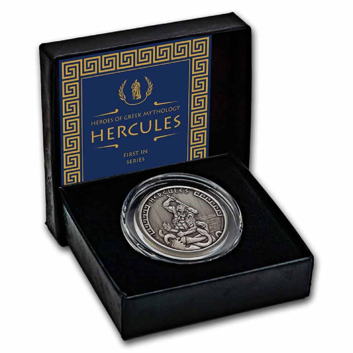Niue: Heroes of Greek Mythology - Hercules 1 oz Silver 2023 Antiqued Coin