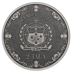 Samoa: Mermaid Princess of the Seas 1 uncja Srebra 2022 Antiqued Coin