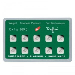 10 x 1 grammos Argor Heraeus platina rúd