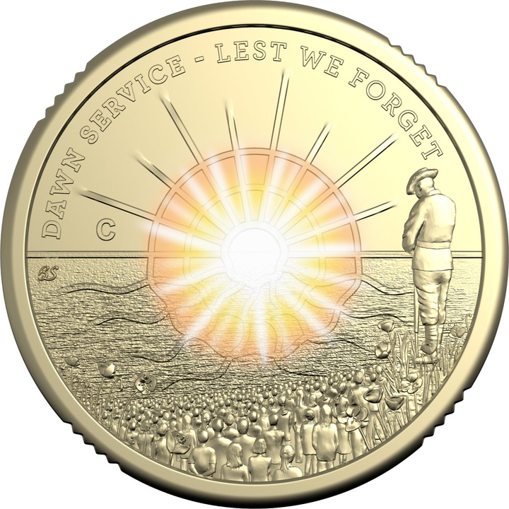 Aluminium Bronze Coin Dawn Service Colored $2 2026 'C' Mintmark