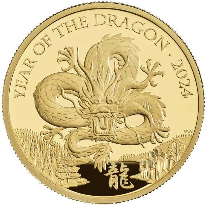 Monnaie royale lunaire : Année du Dragon 1 once d'or 2024 Proof