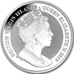 British Virgin Islands: Una & Lion 1 oz Silver 2019