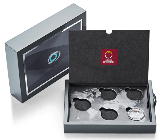 The collector case for 5 coins The Eyes of the World