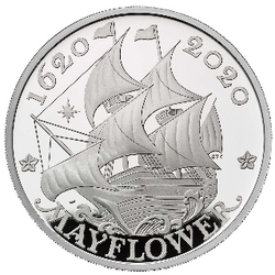 400. rocznica Mayflower - Zestaw (moneta i medal) Srebro 2020 Proof