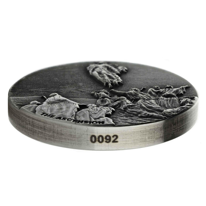 Niue: Biblické - Nanebevstoupení 2 unce stříbra 2018 Proof Antiqued Coin