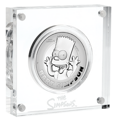 Tuvalu: Bart Simpson 2 oz Plata 2022 Proof Alto Relieve
