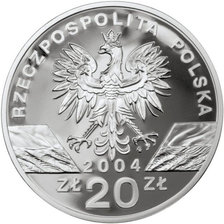 Сребърна монета Животни на света - Морска свиня 20 злоти сребро 2004 Proof