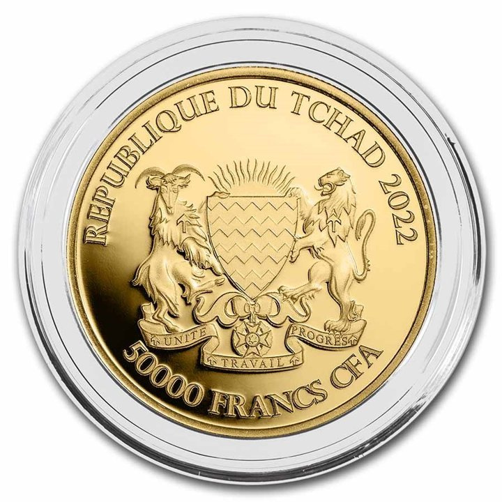 Republic of Chad: Mandala Crocodile 1 oz Gold 2022