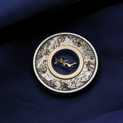 Tuvalu: The Night Before Christmas coloured 2 oz Silver 2023 Gilded Antiqued Coin