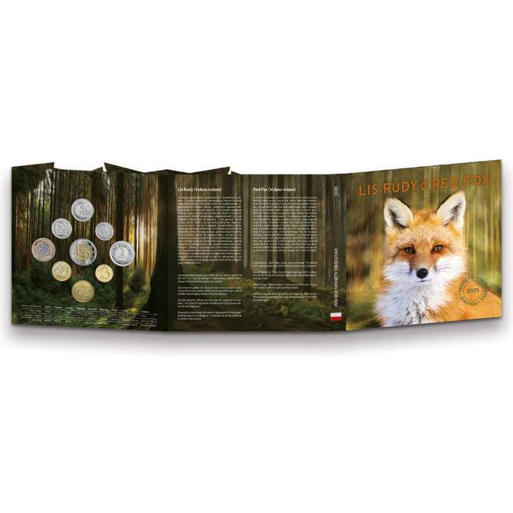 Polnische Kursmünzen Rotfuchs – Münzsatz 1 gr – 5 zł 2025