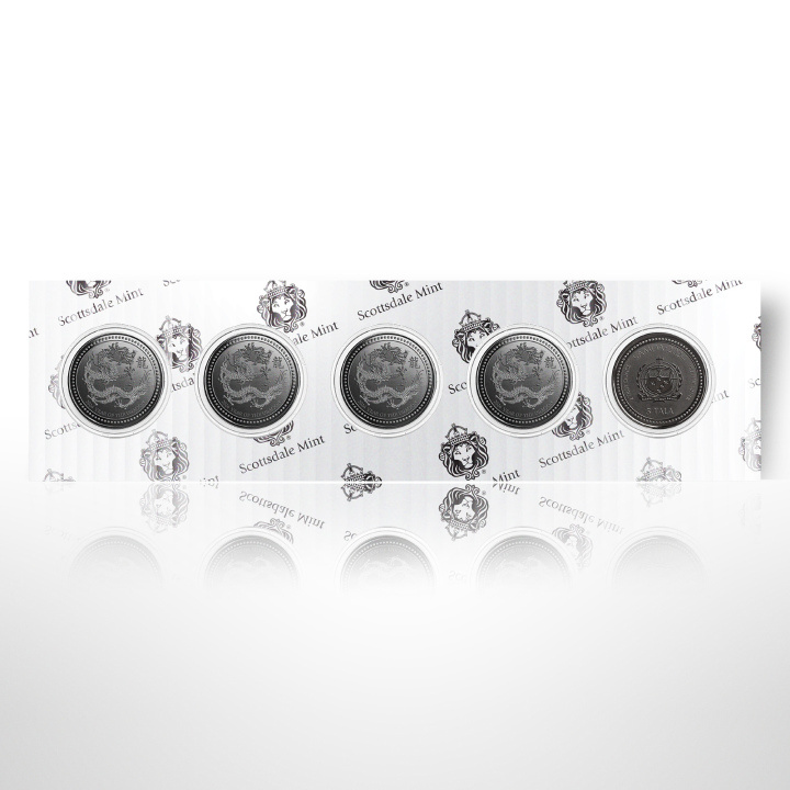 Samoa: Anno del Drago 2 once d'argento 2024 Rodio nero