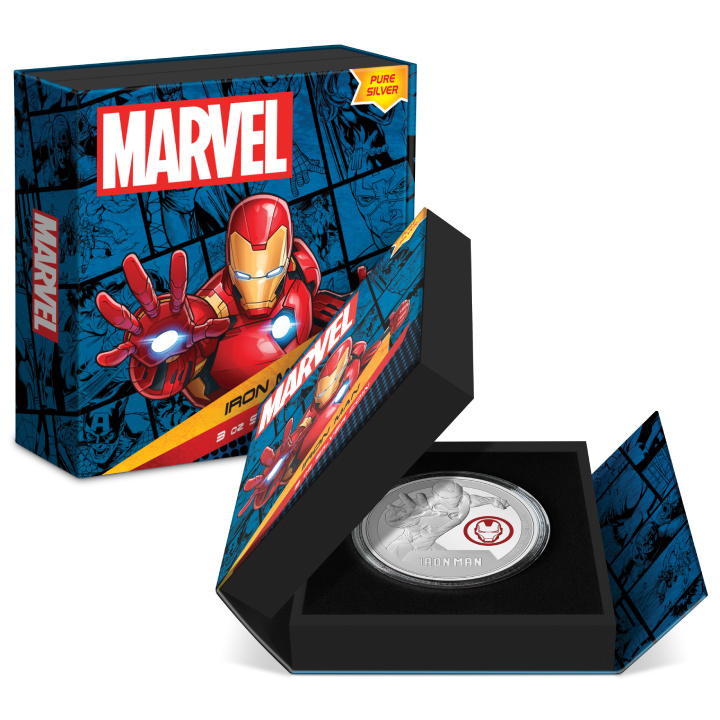 Niue: Marvel - Iron Man coloured 3 oz Silber 2024 Proof