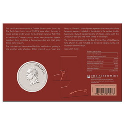 Chinese Myths and Legends: Double Phoenix kolorowany (vivid) 1 uncja Srebra 2025 (moneta w karcie)