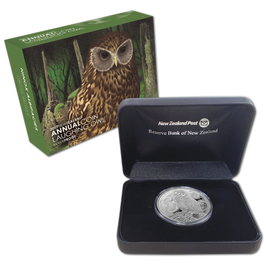 Weißwangenkauz 1 oz Silber 2017 Proof