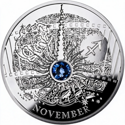 Srebrna Moneta Magic Calendar of Happiness - Listopad 2013 Crystal Proof