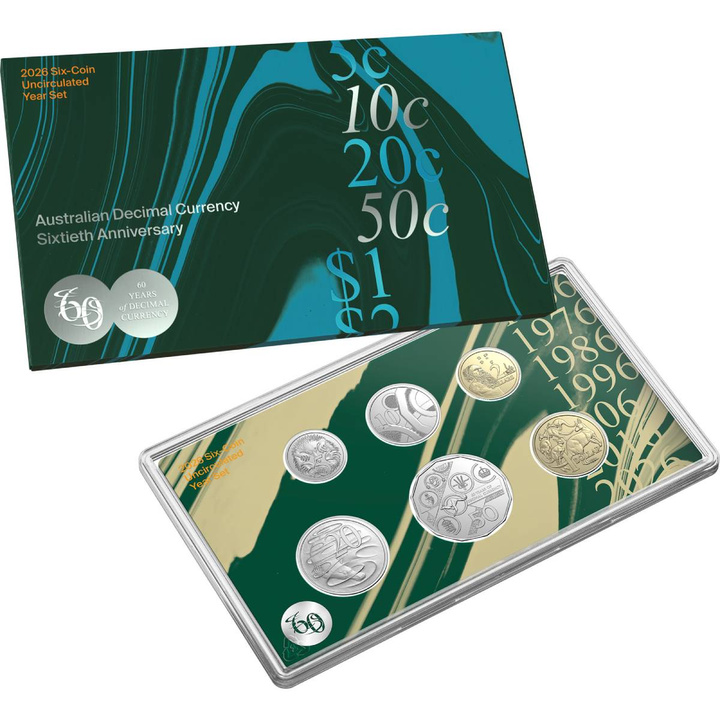 Set de 6 monede: A 60-a aniversare a monedei zecimale CuNi/AlBr 2026
