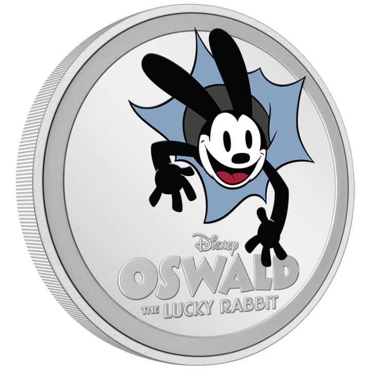 Niue: Disney 100 Years of Wonder – Oswald the Lucky Rabbit kolorowany 1 uncja Srebra 2023 Proof