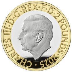 George Orwell £2 placcato oro Argento 2025 Proof