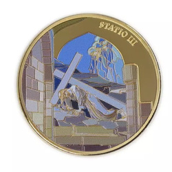 Set 14 monede Via Dolorosa colorată aurită Bronz 2016 Prooflike