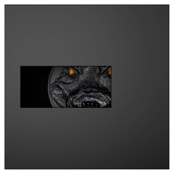 Palau: Éjszakai vadászok - Kajmán színezett 1000 gramm ezüst 2024 Obszidián fekete Ultra magas domborzat