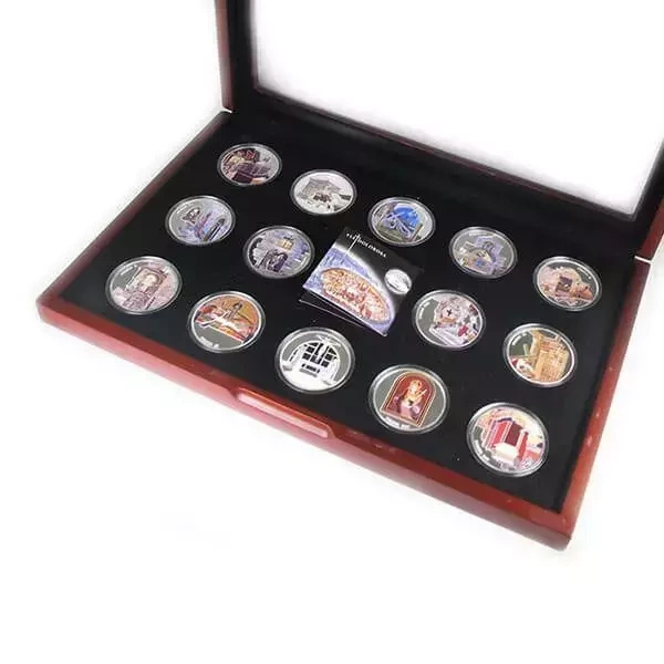 Via Dolorosa - 14 Coloured Coin Set 1 oz Silber 2016 Prooflike