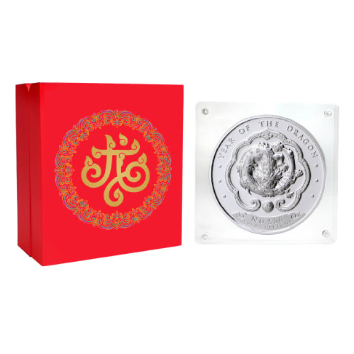 Bhutan: Lunar Rok Smoka kolorowany 1 uncja Srebra 2024 Proof
