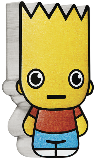 Tuvalu: Bart Simpson colorato 1 oncia d'argento 2022 Minted Minis Coin
