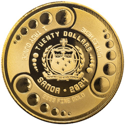 Samoa: Alien kolorowany 1 uncja Złota 2024 Proof